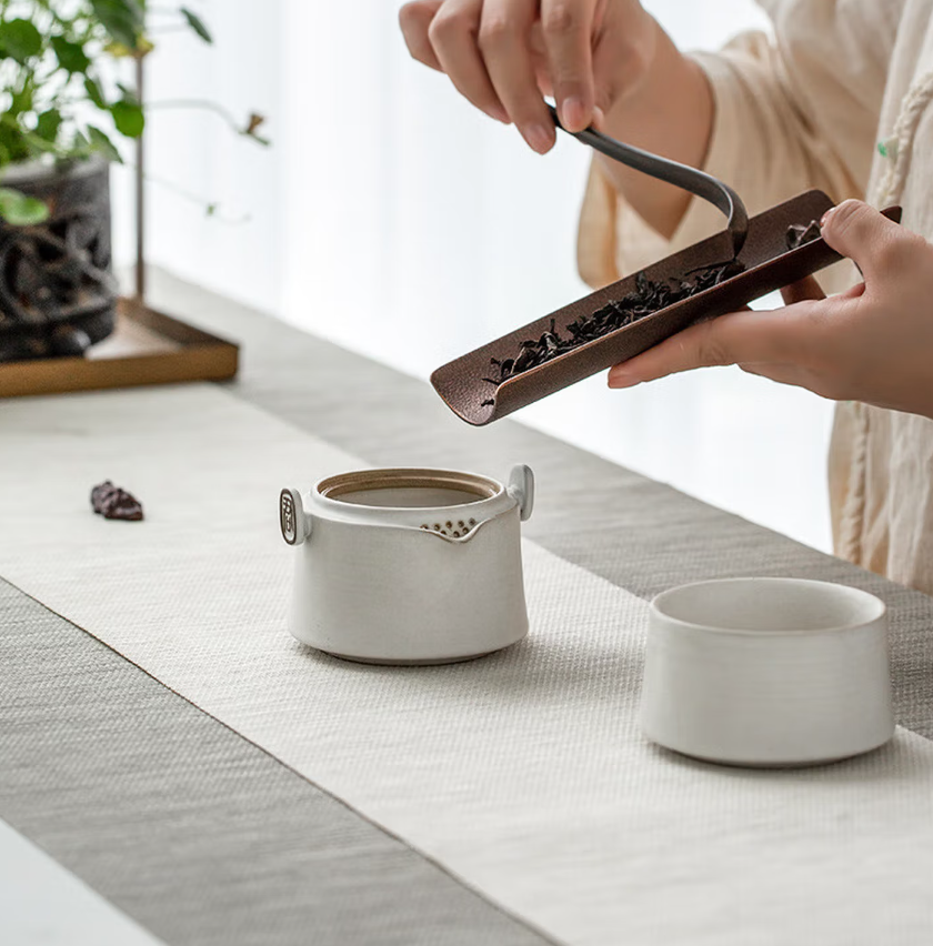 万仟堂(Edenus)旅行茶具 陶瓷功夫茶具套装便携户外茶具1人茶具君子之交怀古豆浆高清大图