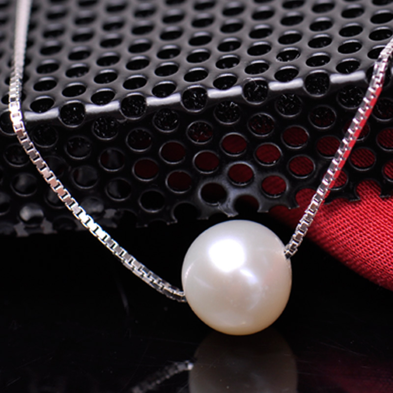 梦克拉mkela淡水珍珠吊坠项链路路通项链珍珠扁圆