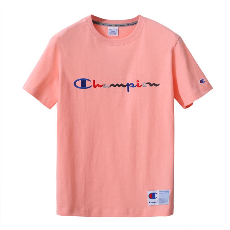 Champion 潮牌冠军男士圆领短袖运动T恤女宽松圆领彩色经典刺绣Logo情侣时尚百搭短T图片