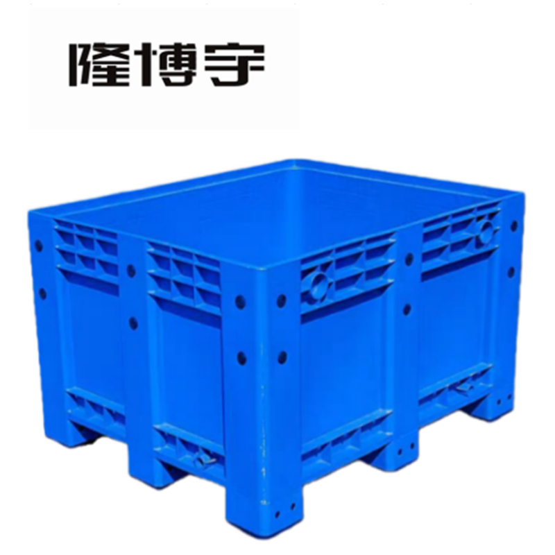 隆博宇 可堆周转箱(塑料围板箱,含盖板底托,承重300kg)1200*1000*780mm