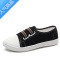SUNTEK帆布鞋女2023新款韩版百搭ulzzang学生鞋黑色复古一脚蹬ins小白鞋