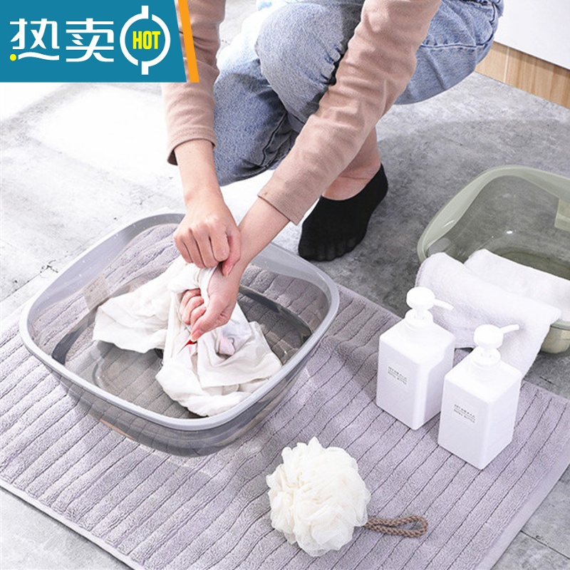 JING PING方形洗脸盆加厚塑料盆学生宿舍洗脚盆家用厨房洗菜盆婴儿洗屁股盆高清大图