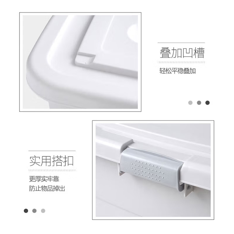 耐森驰 NBS-T02 170L 77*54*43cm有盖塑料储物箱 收纳箱 (计价单位:个) 白高清大图