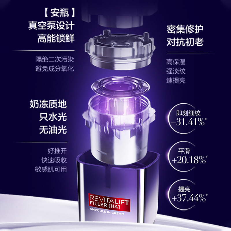 欧莱雅女士套装复颜玻尿酸女护肤化妆品水乳全脸眼霜紫熨斗护肤套装抗皱紧致淡纹熬夜护肤品