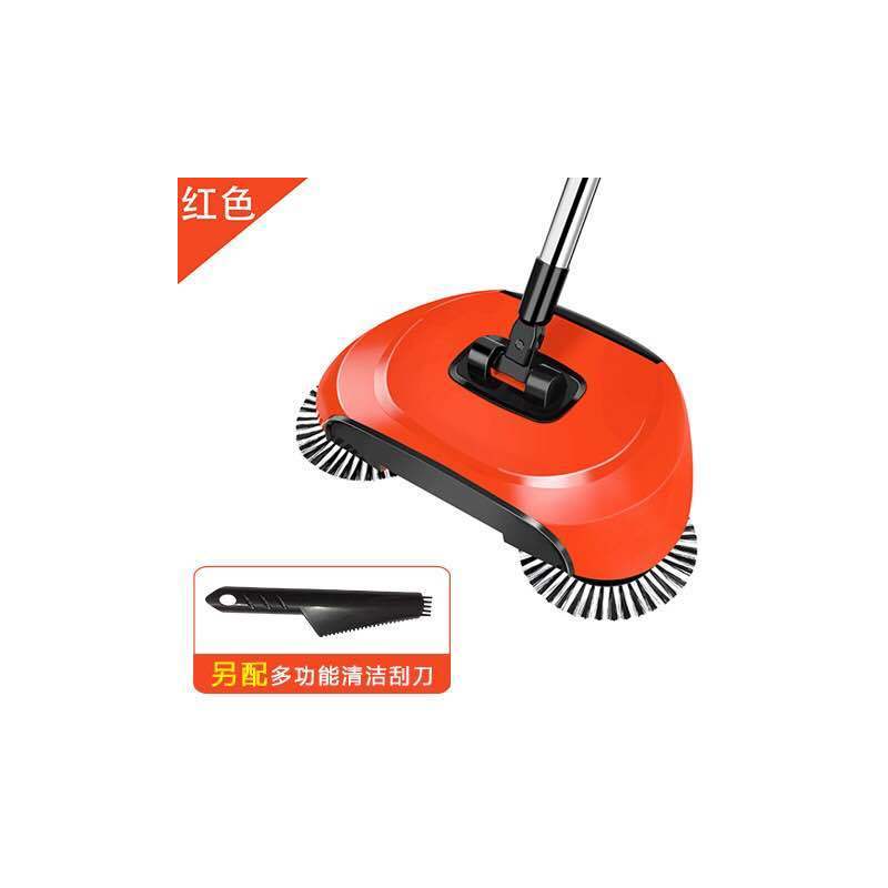 吸尘器家用扫地机手推干湿两用扫把神器小型无线懒人拖布旋转自动|红色 老人妇女小孩