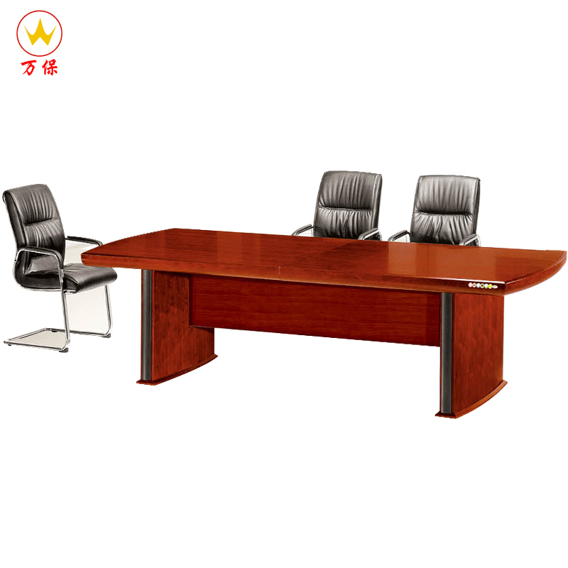 <万保>油漆会议桌 办公家具 油漆漆面 实木贴皮 会议桌 现代中式 油漆多人办公桌