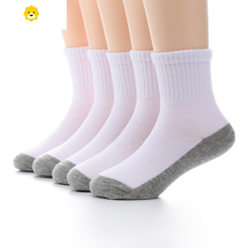 喻娄儿童袜子春秋夏季学生男童女童中筒短筒运动纯白色小白袜薄款