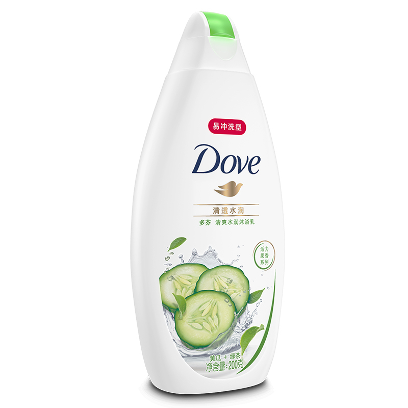 多芬(Dove)沐浴露 清透水润 清爽水润沐浴乳200g 黄花+绿茶[联合利华]