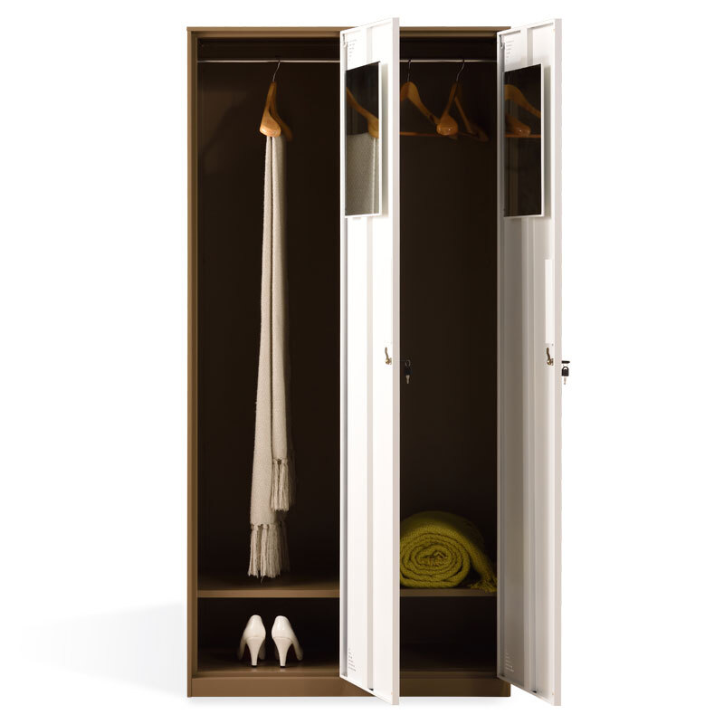 全简家具拆装柜拆装更衣柜存包柜棕色二门更衣柜高清大图