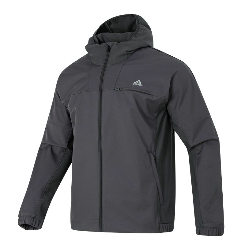 ADIDAS阿迪达斯外套男装 新款运动休闲服健身户外舒适防风连帽夹克IK7354 ZP高清大图