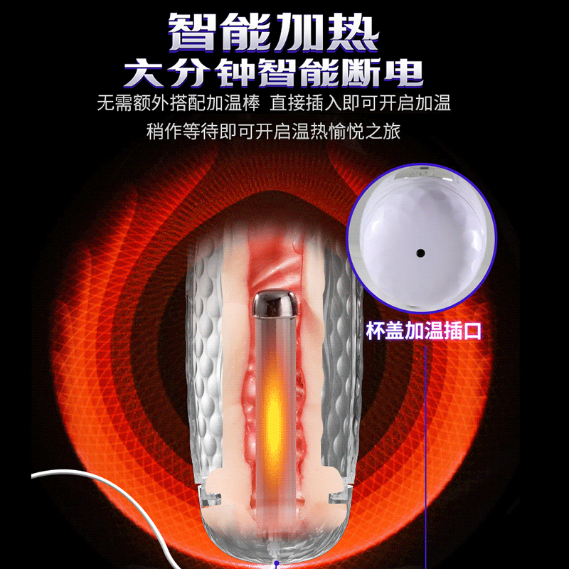 谜姬便携口阴双头电动飞机杯自慰杯炮架自动加温热智能互动发声音倒模名器男用撸管自尉阴茎训练夹吸自慰器成人情趣男性系列用品高清大图