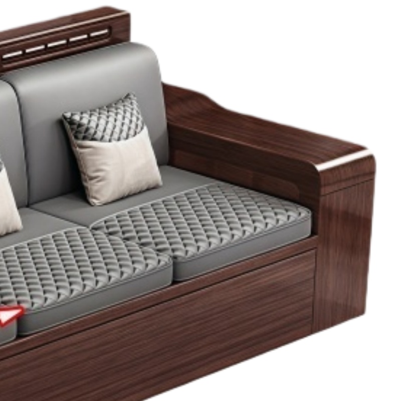 豫龙都 实木沙发组合 四人位 套高清大图