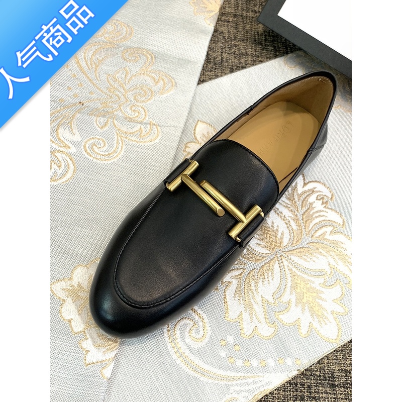 SUNTEK乐福鞋女2023新款英伦风一脚蹬女单鞋软皮平底休闲百搭小皮鞋高清大图