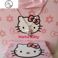 925纯银Hello Kitty猫挂坠项链女儿童闺蜜六一生日KT卡通饰品 JiMi