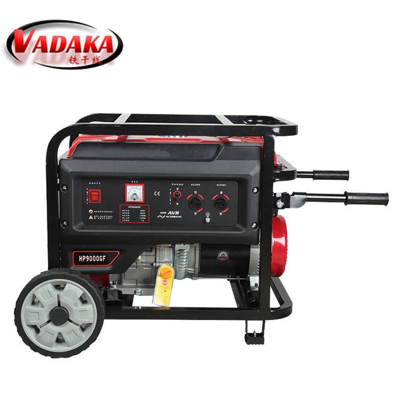 VADAKA汽油发电机组工厂家用便捷式小型工业级应急8KW-380v电启动台
