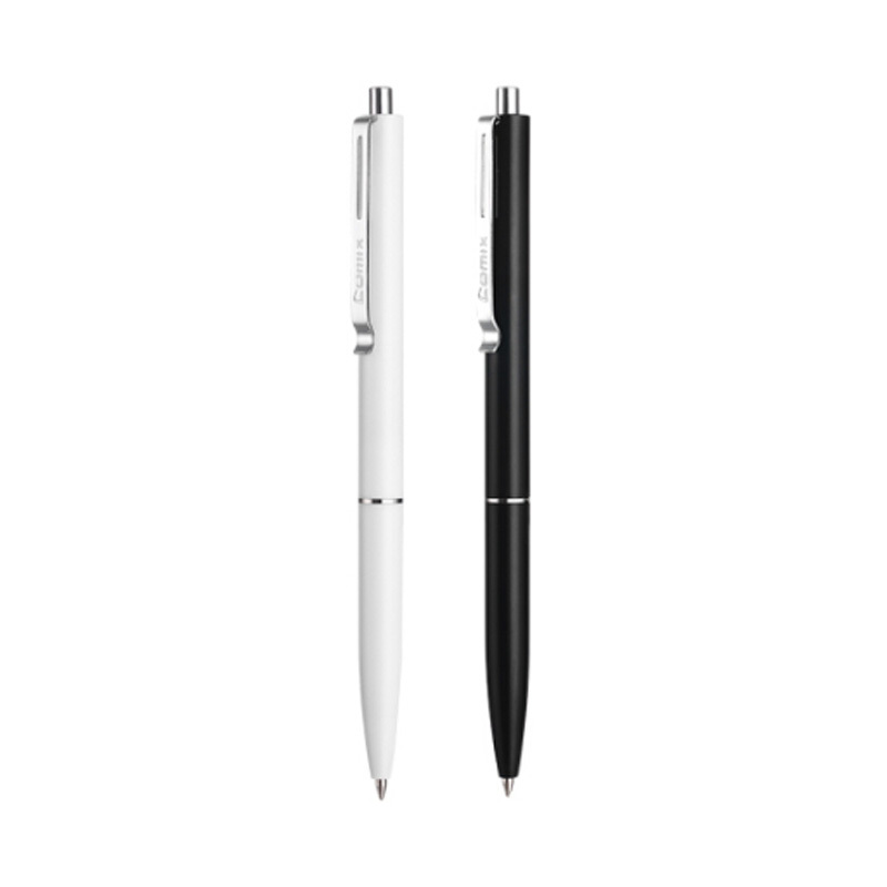齐心BP105R 黑色按动圆珠笔中油笔0.5mm (12支/盒 )
