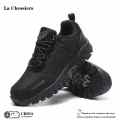 La Chessiers户外登山鞋男防水防滑耐磨秋冬新款运动鞋轻便爬山大码徒步鞋 黑色 41码