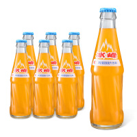 冰峰橙味汽水200ml*6玻璃瓶装碳酸饮料童年怀旧西安特产橘子汽水