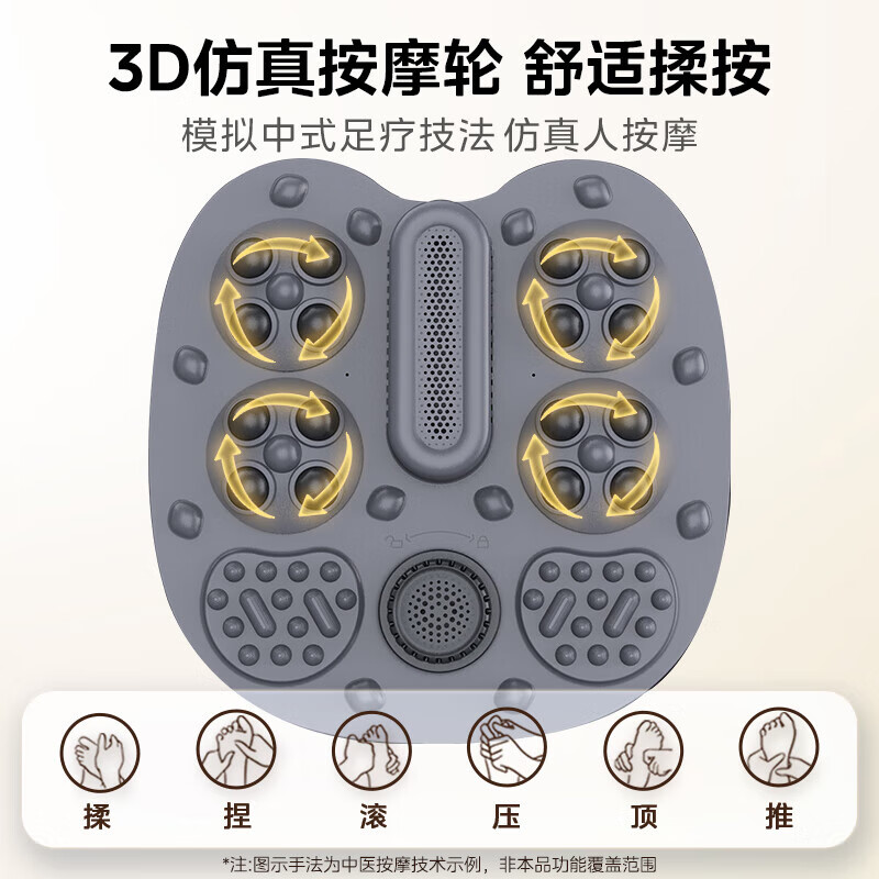 美的(Midea)杀菌加热暖脚电动按摩保暖足浴泡脚桶 ZL2 高升桶 雅致灰 31L高清大图