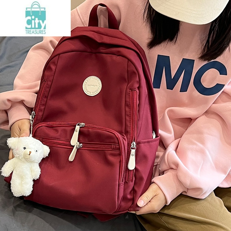 bangdou简约ins潮牌百搭书包女设计感小众高中学生初中生韩版双肩包