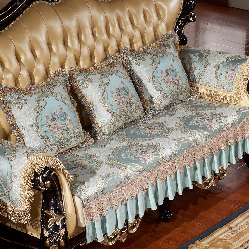 幸福派欧式沙发垫套装防滑沙发坐垫子123组合春夏季高精密提花沙发垫