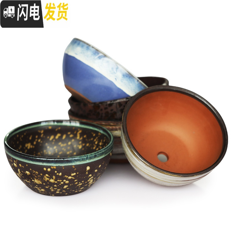 三维工匠宜兴陶瓷紫砂多肉花盆大口径拼盘陶罐特大号创意矮盆 BT-26套餐六只+二号工具+托盘 知节堂花盆容器