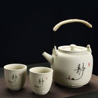 万庆兴复古整套原矿提梁壶功夫茶具套装家用泡茶壶茶杯冷水壶容量 粗陶静麻绳提梁壶 单茶杯