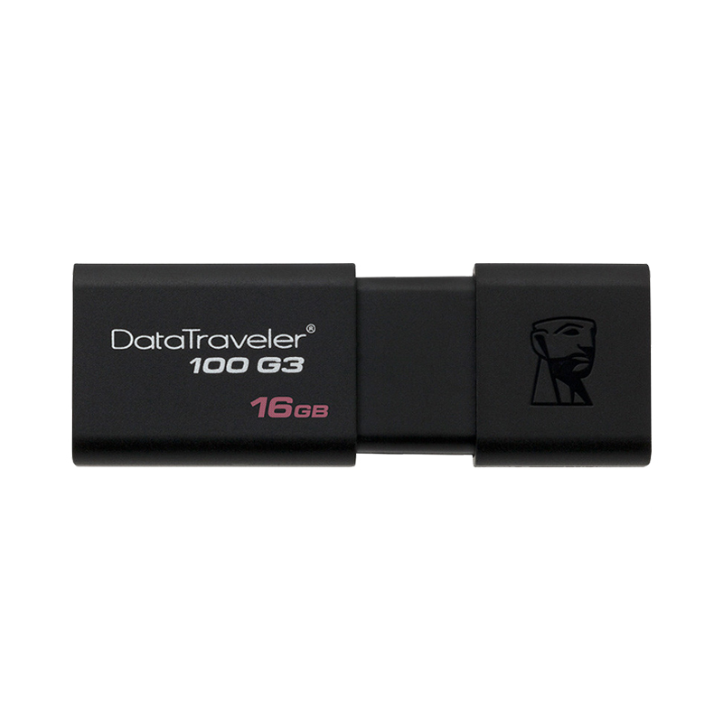 金士顿(Kingston)16GB U盘 DT100G3 推拉高速优盘USB3.0 黑色