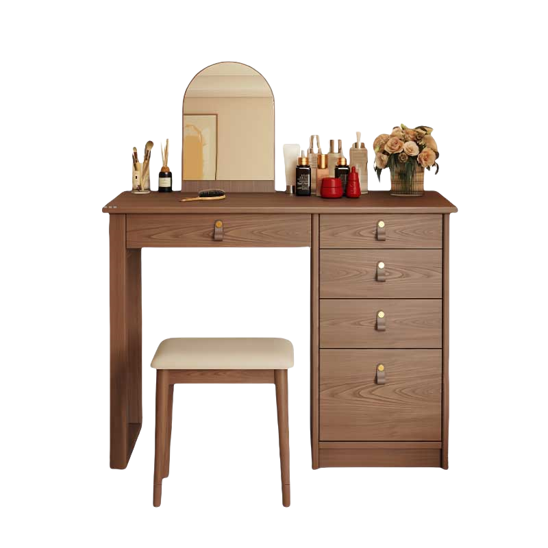 铭思达实木梳妆台80cm含镜凳套高清大图