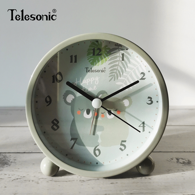天王星(Telesonic)卡通学生闹钟创意男女可爱简约石英钟儿童台钟时尚金属卧室床头钟个性懒人钟时钟