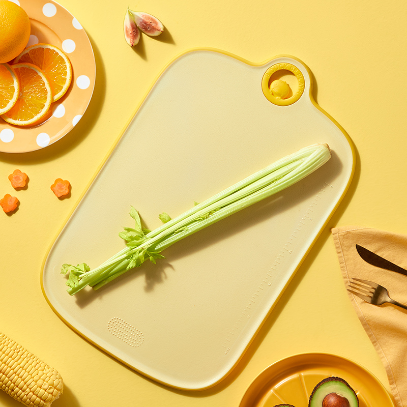 炊大皇小黄鸭菜板家用抗菌霉塑料案板厨房辅食切菜水果双面砧板 抗菌菜板-大号【蔬果鸭鸭板】