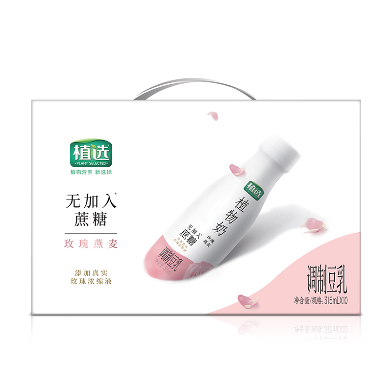 伊利 植选植物奶豆乳pet玫瑰燕麦味315ml*10瓶