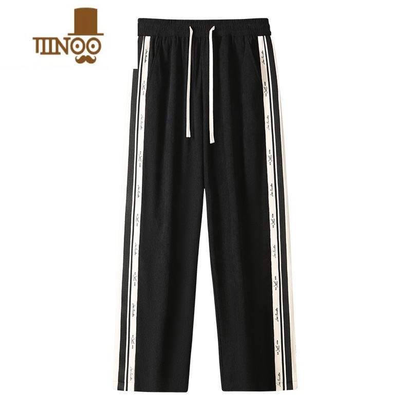 YANXU美式高街休闲裤男士2023新款宽松直筒裤子男生工装运动卫2高清大图