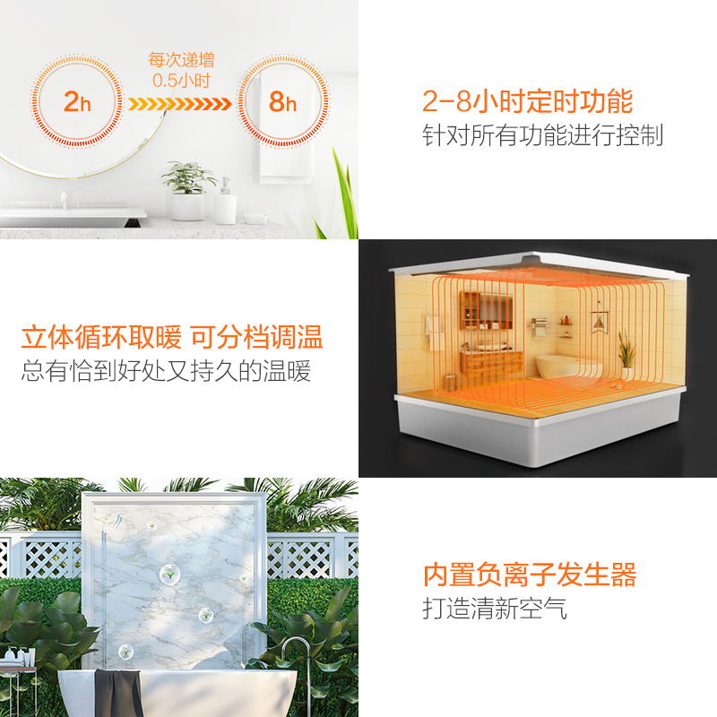 欧普照明多功能智能风暖浴霸嵌入式集成吊顶三合一卫生间暖风机
