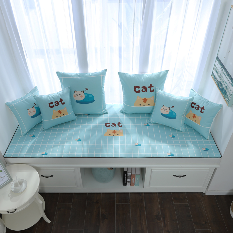 家柏饰(CORATED)北欧高密度乳胶飘窗垫窗台垫定做榻榻米阳台海绵垫沙发毯坐垫 处女座 5cm飘窗垫高清大图