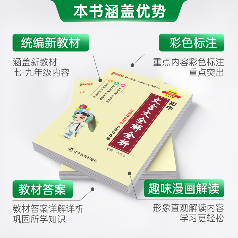 文言文全解全析 初中通用 [正版]2024新版初中文言文全解全析人教统编版七八九年级古诗文完全解读天天背掌中宝小本口袋书高清大图