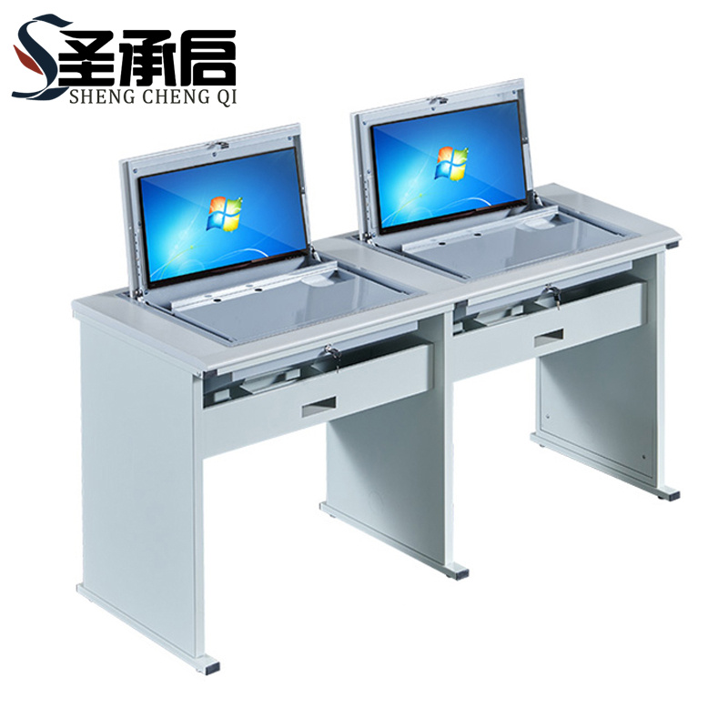 圣承启 翻转电脑桌 双人张高清大图