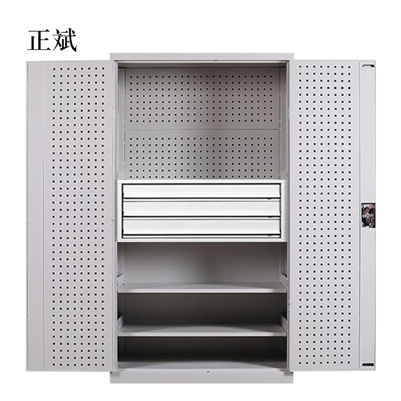 正斌工具柜加厚铁皮储物柜工厂车间用带抽屉汽修多功能收纳柜通门内三抽柜灰白色