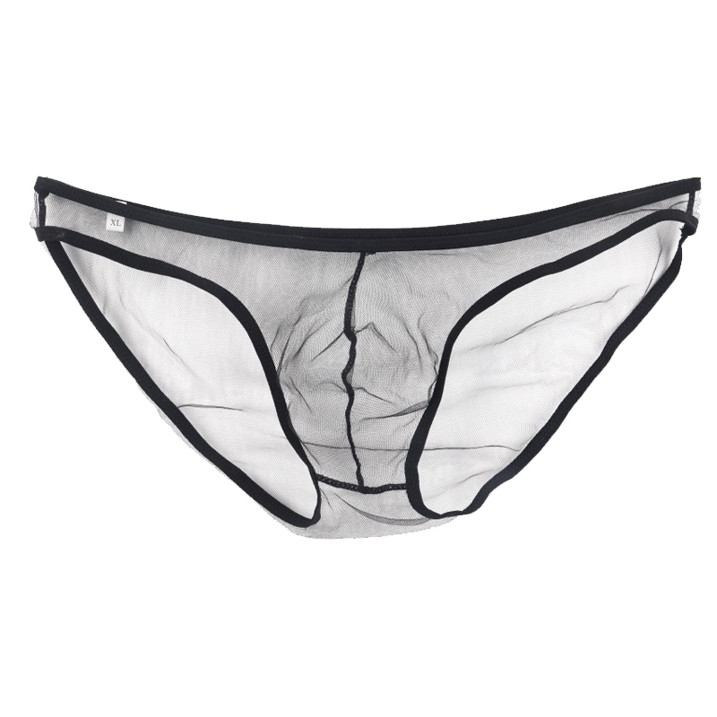 suntek夏天男士性感内裤透明透气网纱囊袋低腰弹力三角裤透视弹力裤头