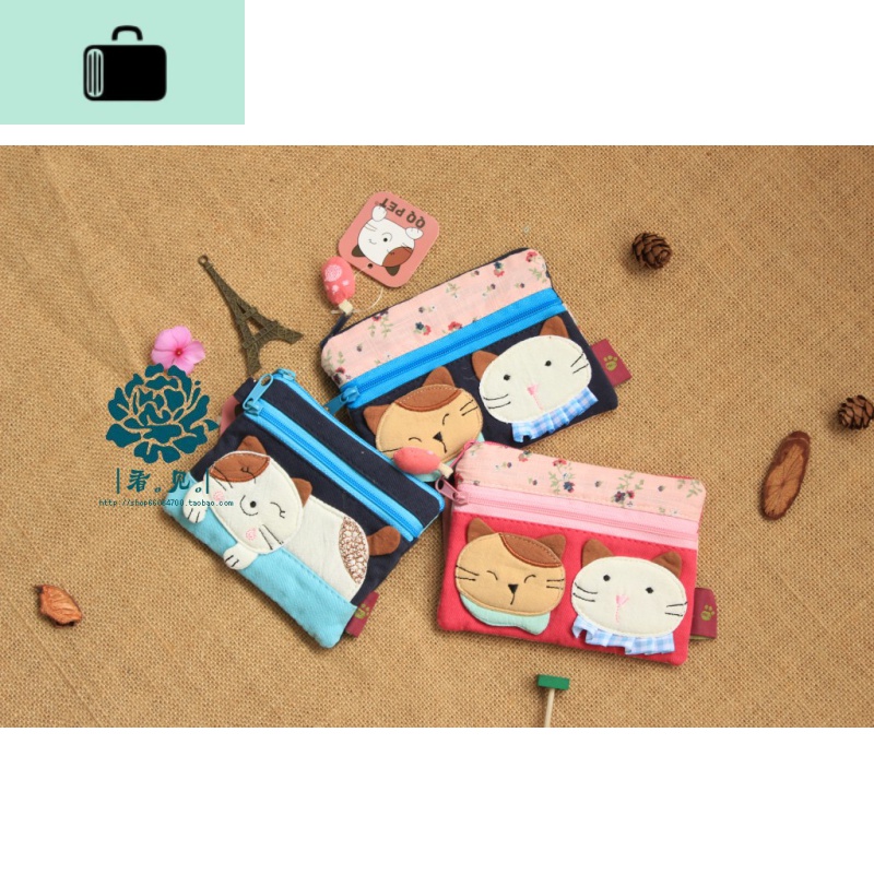 布艺女生卡通可爱小包杂物零钱包韩版迷你硬币收纳袋钥匙包多拉链NEW LAKE高清大图