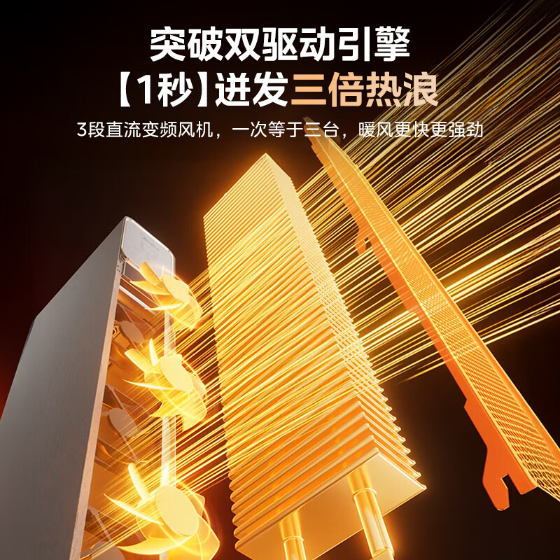 美的(Midea)家用立式石墨烯语音节能全屋取暖速热暖风机 可立可卧取暖器 NDS-BZT 适用21-25㎡高清大图