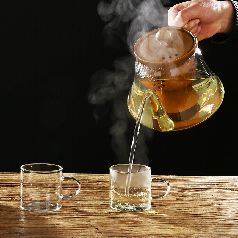 常生源 功夫茶具蒸茶器煮茶器玻璃茶壶茶杯电陶炉整套套装 墨韵电陶炉套组