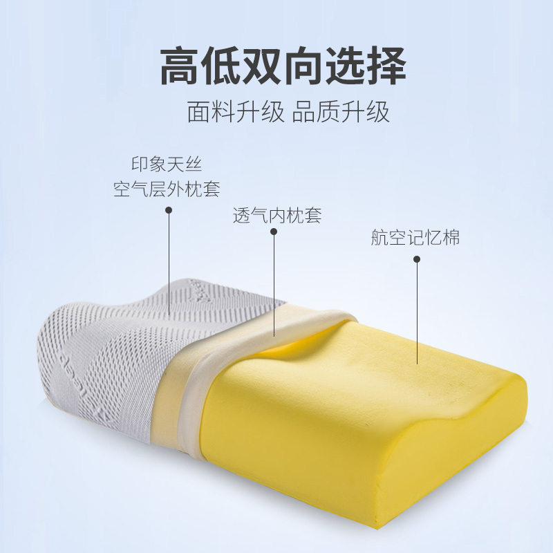 AiSleep睡眠博士 B型慢回弹人体工学记忆棉枕 记忆枕 护颈枕 颈椎枕 枕头