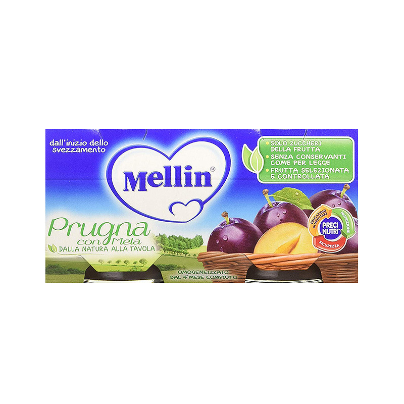 美林(Mellin)宝宝辅食西梅泥蔬果泥 100克/罐 2罐装 辅食添加初期以上 原装进口 4个月以上