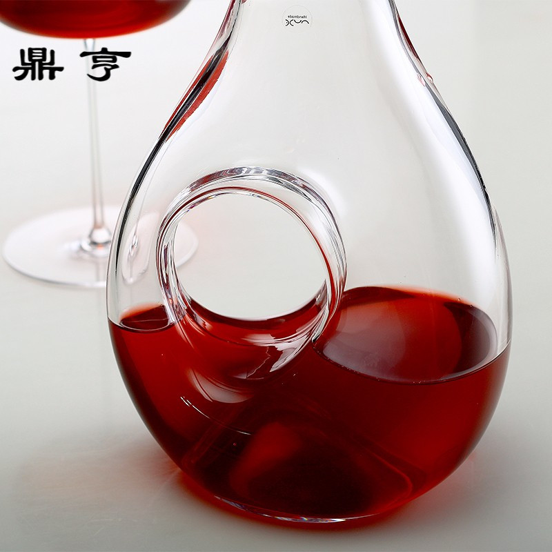 鼎亨土耳其进口创意带把水晶玻璃葡萄酒分酒器家用红酒快速醒酒器