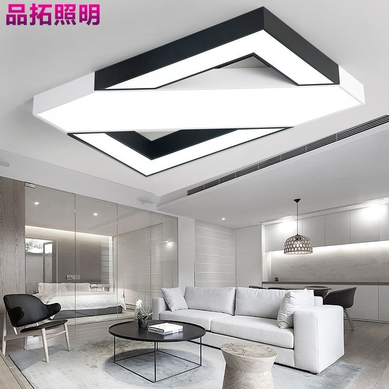 Grevol品拓PINTUO北欧客厅灯LED简约现代现代吸顶灯客厅大气家用铁艺长方形大厅灯餐厅灯卧室灯灯具灯饰25M2