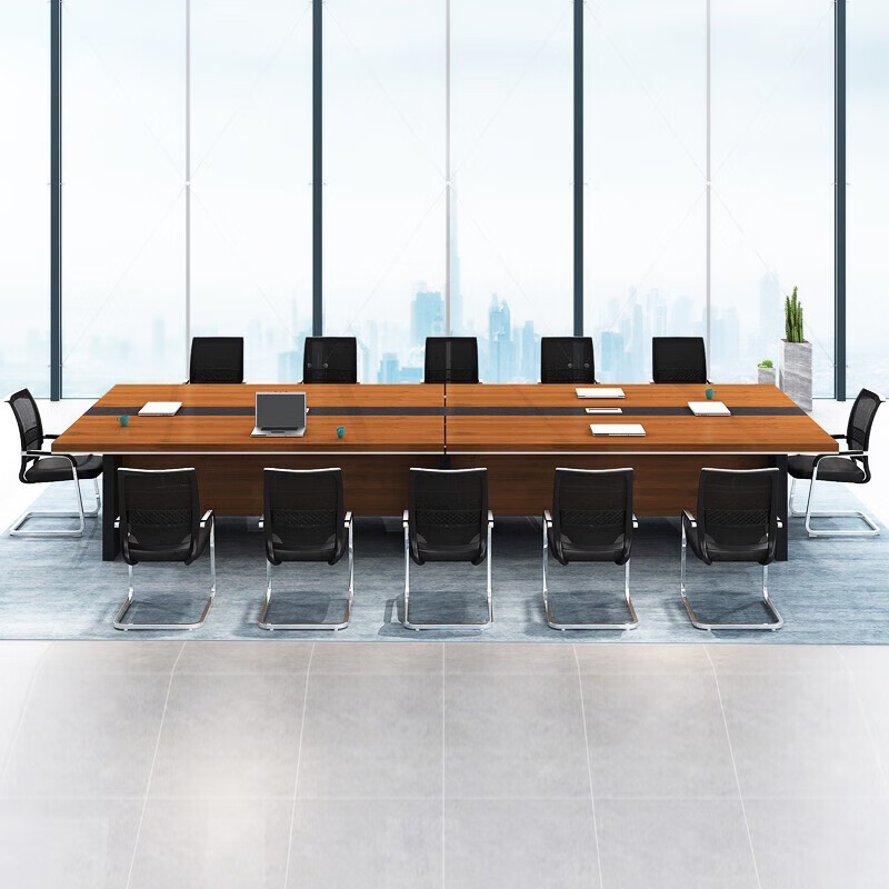 域赢会议桌长条桌职员洽谈桌培训桌办公桌4.5m高清大图