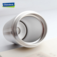 三光云彩(GLASSLOCK)保温杯男女学生保热保冷水杯高档304不锈钢韩版可爱便携迷你茶杯300ml 本色黑盖保温杯