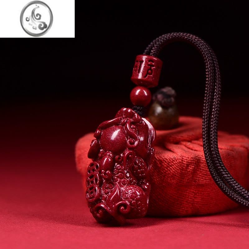 JiMi原矿朱砂财运貔貅吊坠男女项链紫金砂貔貅车钥匙扣包平安挂件图片