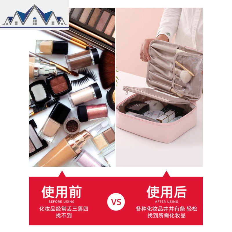网红化妆包女便携大容量ins风超火化妆品收纳包小号洗漱品化妆袋 三维工匠高清大图